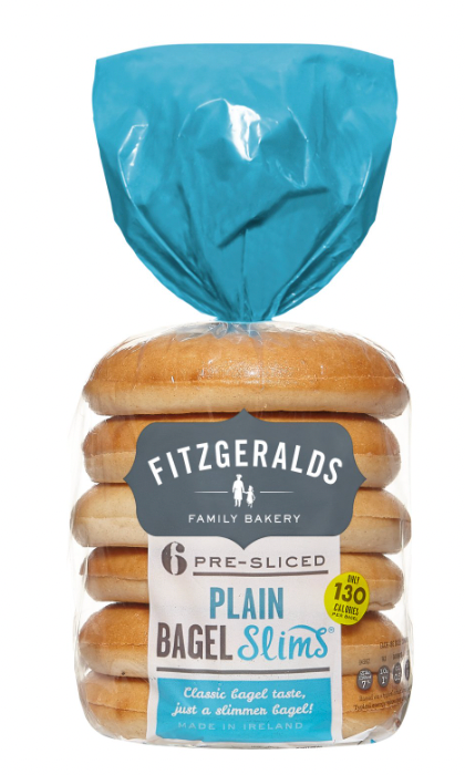 Fitzgeralds Plain Bagel Slims 6 Pack (250 g)