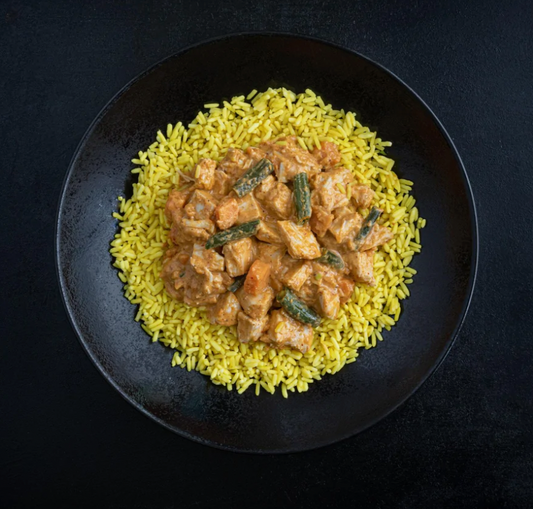 Pure Power Massaman Chicken Curry with Yellow Rice