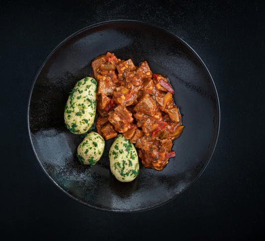Pure Power Slow Cooked Diced Steak with Baby Potatoes